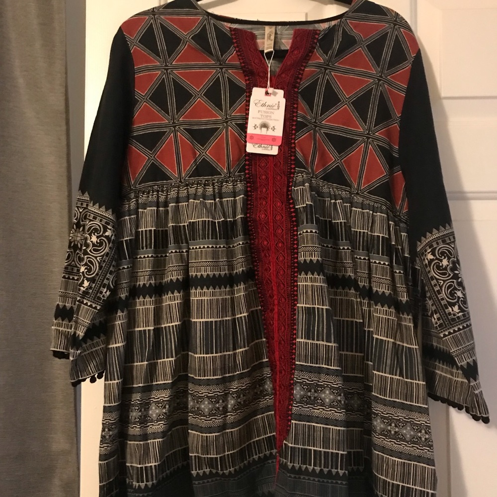 Ethnic fusion top new with tags.